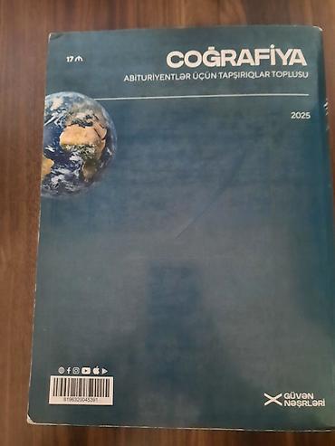 Testlər: “Coğrafiya – Abituriyentlər üçün tapşırıqlar toplusu” (2025), IV nəşr — 2