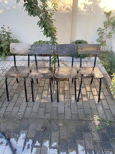 ev stulları: Məhsul: Metal karkaslı taxta stullar dəsti - Sayı: 4 ədəd - Karkas — 1