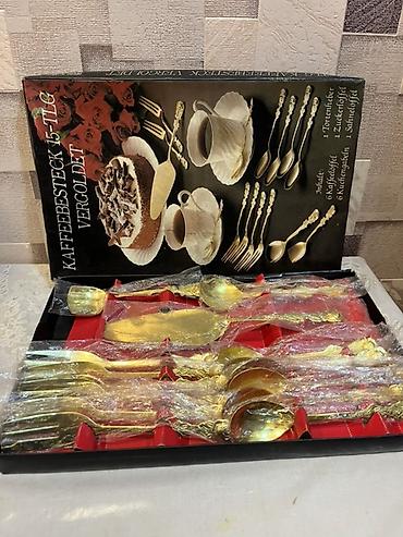 desert qaşığı: Qızılı rəngdə “Kaffeebesteck 15-tlg – Vergoldet” dəst Şık desert/kofe — 2