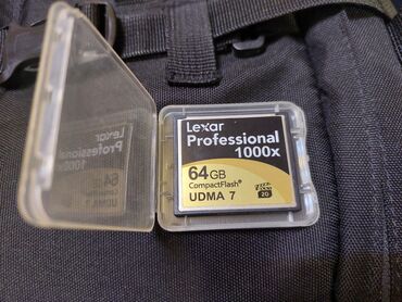 flash kart qiymeti: Lexar CF yaddaş kartı 64 GB Az istifadə olunmuşdur. Nikon, canon