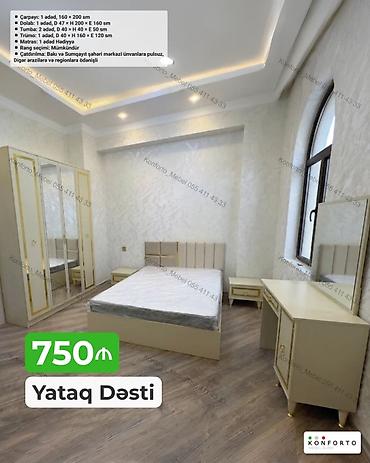 matras sumqayit: Yataq Dəsti – 750 ₼ Komplektin tərkibi və ölçülər: - Çarpayı: 1 ədəd — 3
