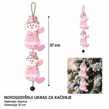KMT Viseći ukras sneško od tkanine 2905295 Dekorativni božićni viseći