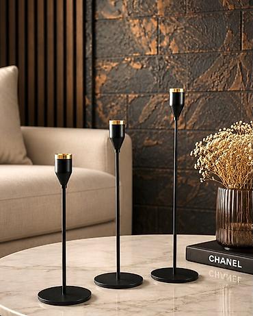 Şamdanlar: Evinizə zəriflik qatacaq şamdanlar artıq Decor Atelier-də. Dekorativ — 2