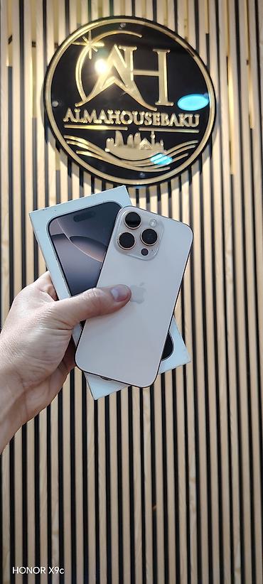 iphone usb: IPhone 16 Pro, 128 GB, Desert Titanium, Simsiz şarj, Sənədlərlə, Face ID — 1
