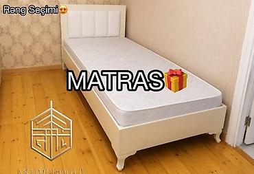 kreditle kubik: Tək nəfərlik çarpayı və ortopedik matras dəsti - Müasir, minimal — 1