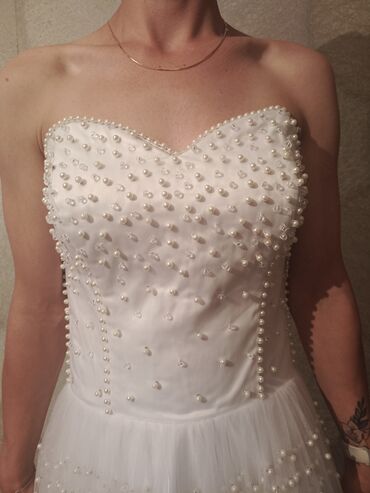 платье с белым воротником: Новая свадебное платье с кольцами
