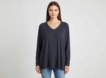 granatowe koszulki: Moda Italia, T-shirt damski, rozmiar One size