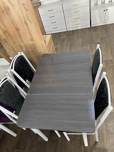 silver kitchen: Обеденный комплект: прямоугольный стол + 6 стульев - Столешница — 2