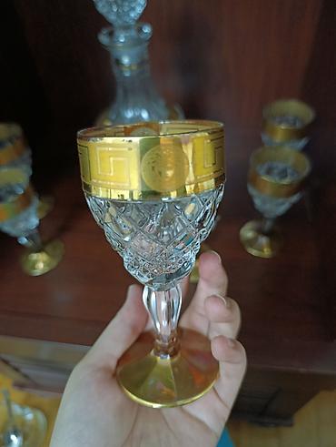 Qab-qacaq və mətbəx ləvazimatları: Kristal dekanter və qədəh dəsti - Dəst: 1 ədəd kristal dekanter + 6 — 2