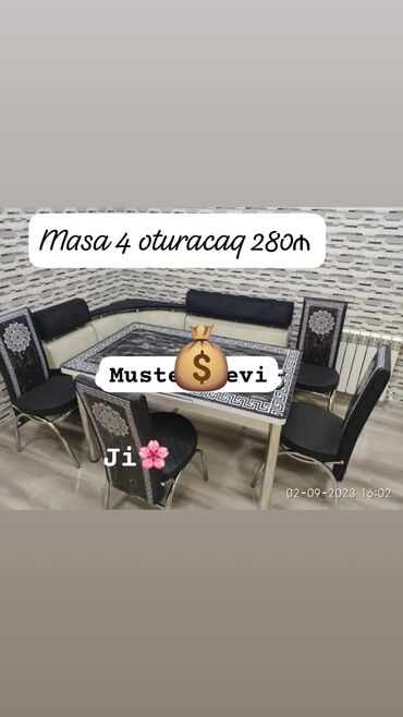 Divan və masa dəstləri: Yeni, 4 stul