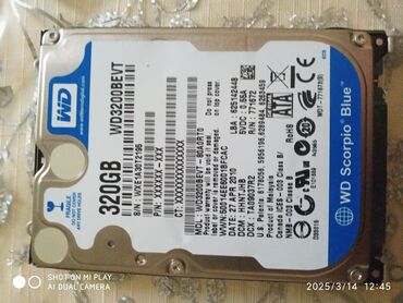 komputer plata: Sərt disk (HDD) Western Digital (WD), 256 GB, 2.5"