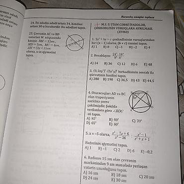 kitab alan: Riyaziyyat 11-ci sinif, 2024 il, Pulsuz çatdırılma — 6