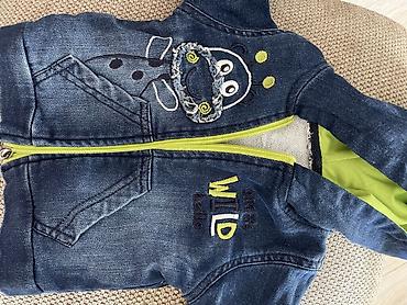 Üst geyimləri: Uşaq üçün cins jaket – kapüşonlu - Material: mavi denim (cins) xarici — 1