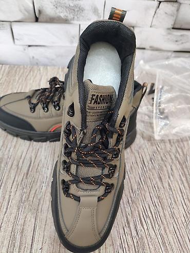 Кроссовки и спортивная обувь: Lian-Di trekking/kross ayaqqabısı - Rəng: xaki (qara detallarla) — 6
