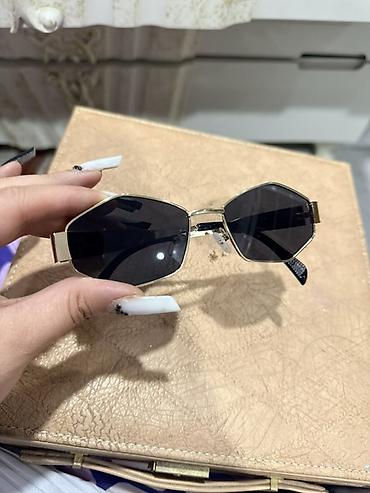 Qızılı çərçivəli unisex gün eynəyi - Forma: çoxbucaqlı (oktaqon)