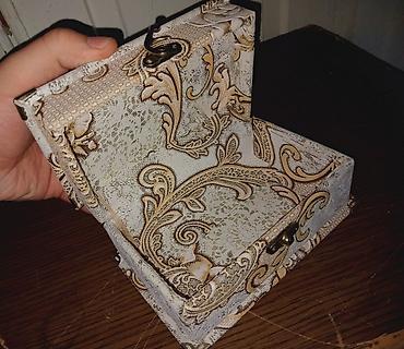 qedimi parca: Dekorativ parça üzlü zərgərlik/qutu - Material: bərk əsas üzərində — 2