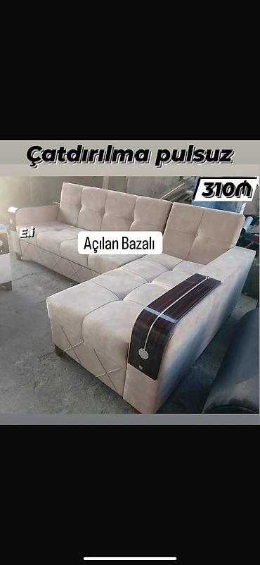 Açılan bazalı L‑şəkilli künc divanı - Yumşaq krem rəngli parça üzlük lalafo.az -da Açılan bazalı L‑şəkilli künc divanı - Yumşaq krem rəngli parça üzlük