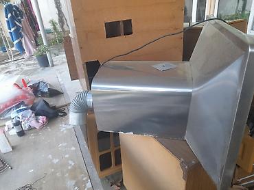 buxar aparat: Mətbəx üçün metal tüstü/sorma bacası (aspirator) korpusu və çıxış — 1