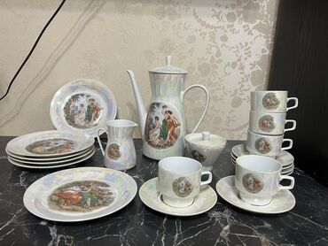 madonna çay dəsti: Çay dəsti, rəng - Bej, Kobalt, Madonna, 6 nəfərlik, Yaponiya