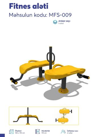 Digər trenajorlar: Açıq hava fitnes avadanlıqları – sarı/qrafit rəng palitrası, metal — 11