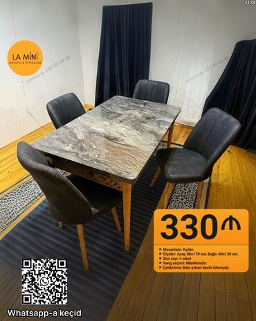 sulutepe cicek qesebesi: Mətbəx üçün, Açılan, 4 stul