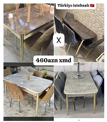 Mətbəx/qonaq otağı üçün şık yemək masası və stul dəsti - Türkiyə
