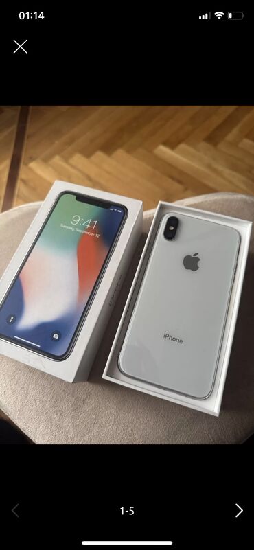 Apple iPhone: IPhone X, 64 GB, Ağ, Face ID