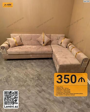 Ev üçün mebel: Künc divan – Kod: 2235 - Ölçülər: 260 × 160 sm - Mexanizm: açılan — 1