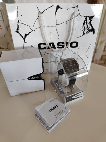 gumus destler ve qiymetleri: Новый, Наручные часы, Casio, цвет - Черный