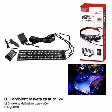 KMT 48-lampi zvučno upravljano ambijentalno svetlo 8-boja RGB upaljač