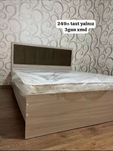 мебель б у: Новый, Двуспальная кровать, Без подьемного механизма, С матрасом, Без выдвижных ящиков, Азербайджан