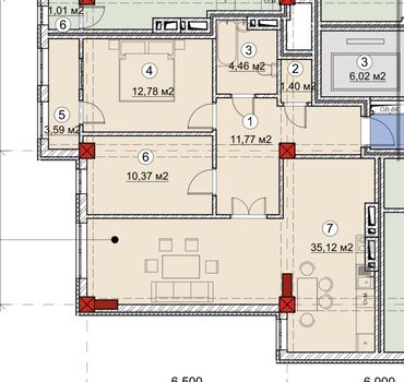 транспортный логист: 3 комнаты, 80 м², Элитка, 8 этаж, ПСО (под самоотделку)