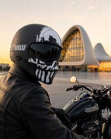 Moto geyim: №: 10236 Məhsulun adı: Motosikl dəbilqəsi VGV M2, qara, ölçü One Size — 2