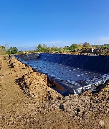 Внутренняя отделка: Геомембрана + геотекстиль для гидроизоляции и разделения оснований — 4