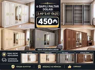 6 qapılı paltar dolabı – 2.40 x 2.47 m ölçü Qiymət: 450 ₼