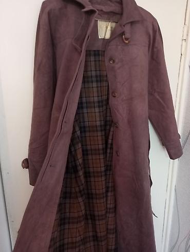 moda larissa плащ: Пальто, Классика, Осень-весна, Замша, Длинная модель, В клетку — 2