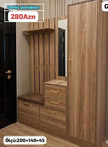 plasmas skaflar: Dəhliz dolabı dəsti - Material: ağac teksturalı laminat - Rəng: isti — 1
