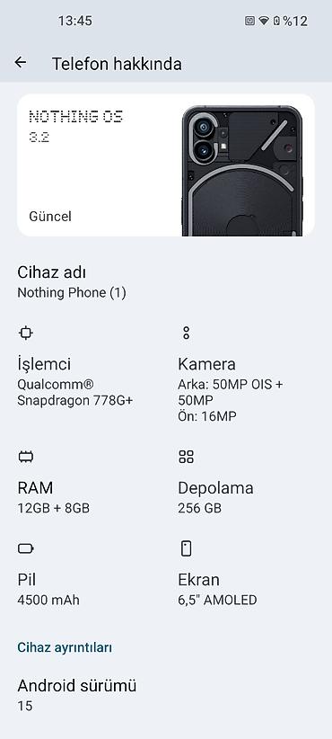 sony ses: Nothing Phone (1) – A063, Qara, 12+8 GB RAM / 256 GB yaddaş — 9