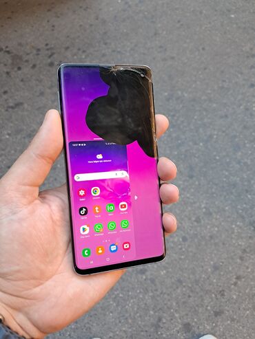 fly 100 телефон: Samsung Galaxy S10, 128 GB, rəng - Qara, Barmaq izi