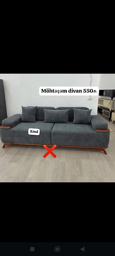 yer divanlari: Möhtəşəm divan – 550 ₼ - Rəng: tünd boz - Dizayn: müasir, taxta — 1
