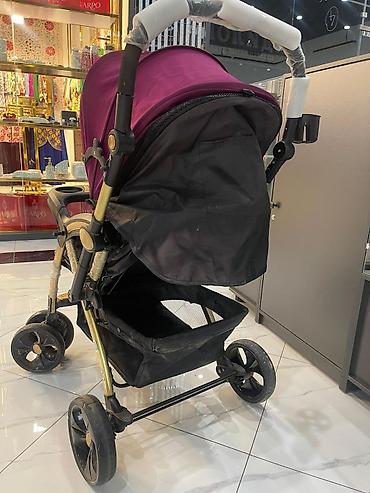 Коляски: Прогулочная коляска для детей, бордовая - Удобное сиденье с мягким — 5