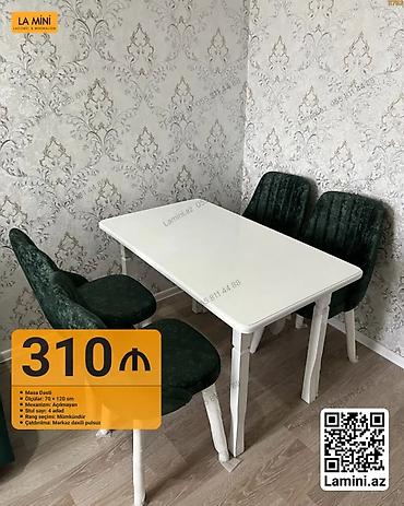 Ev və bağ: Mətbəx/Stol dəsti - Dəst: masa + 4 ədəd stul - Ölçülər (masa): 70 x — 1
