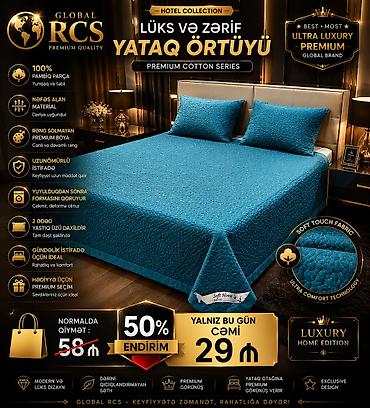 dosek matras satışı: Yataq üçün Yeni Xovlu rəng - Göy Yataq örtüyü, Ödənişli çatdırılma — 3