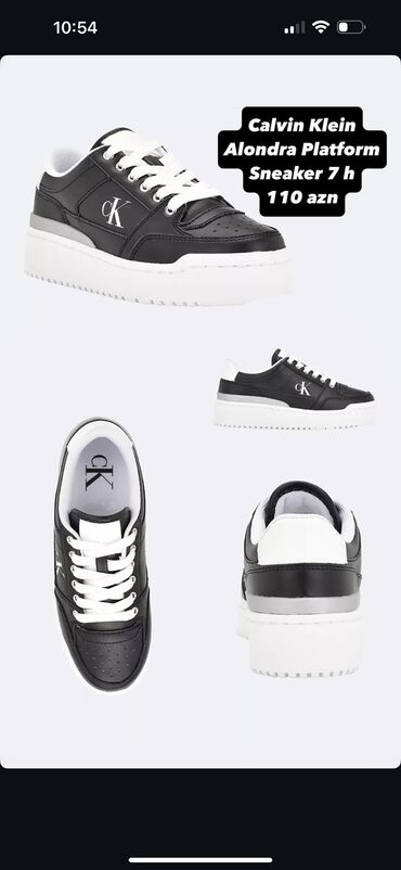 женские кроссовки reebok hexalite: Calvin Klein Alondra Platform Sneaker, tam yenidir, Amerikadan alinib