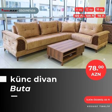 Divanlar: Künc divan, Yeni, Açılan, Bazalı, Parça, Şəhərdaxili pulsuz çatdırılma — 25