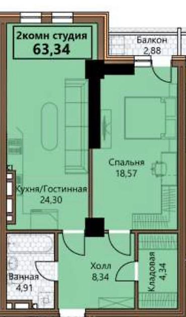2 бөлмө, 63 м², Түштүк Магистраль 9 кабат, ПСО (өз алдынча бүтүрүү) lalafo.kg да 2 бөлмө, 63 м², Түштүк Магистраль 9 кабат, ПСО (өз алдынча бүтүрүү)