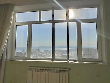 aluminium qapi pencere: PVC materiallı, ağ rəngdə böyük panoram pəncərə sistemi. - Dörd — 1