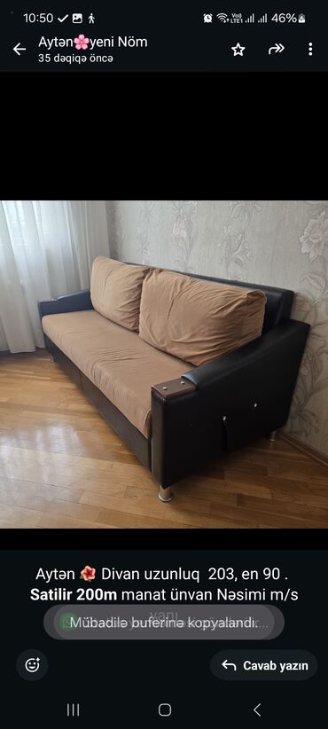 Qonaq otağı dəstləri: Divan, İşlənmiş, Çatdırılma yoxdur