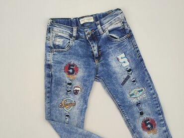 czarne jeansy z wysokim stanem bershka: Jeans, 8 years, 128, condition - Good