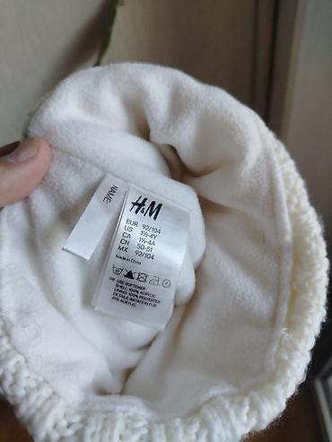 Baş geyimləri: Uşaq üçün qış papaqları dəsti - Ağ rəngli toxunma papaq H&M — 2